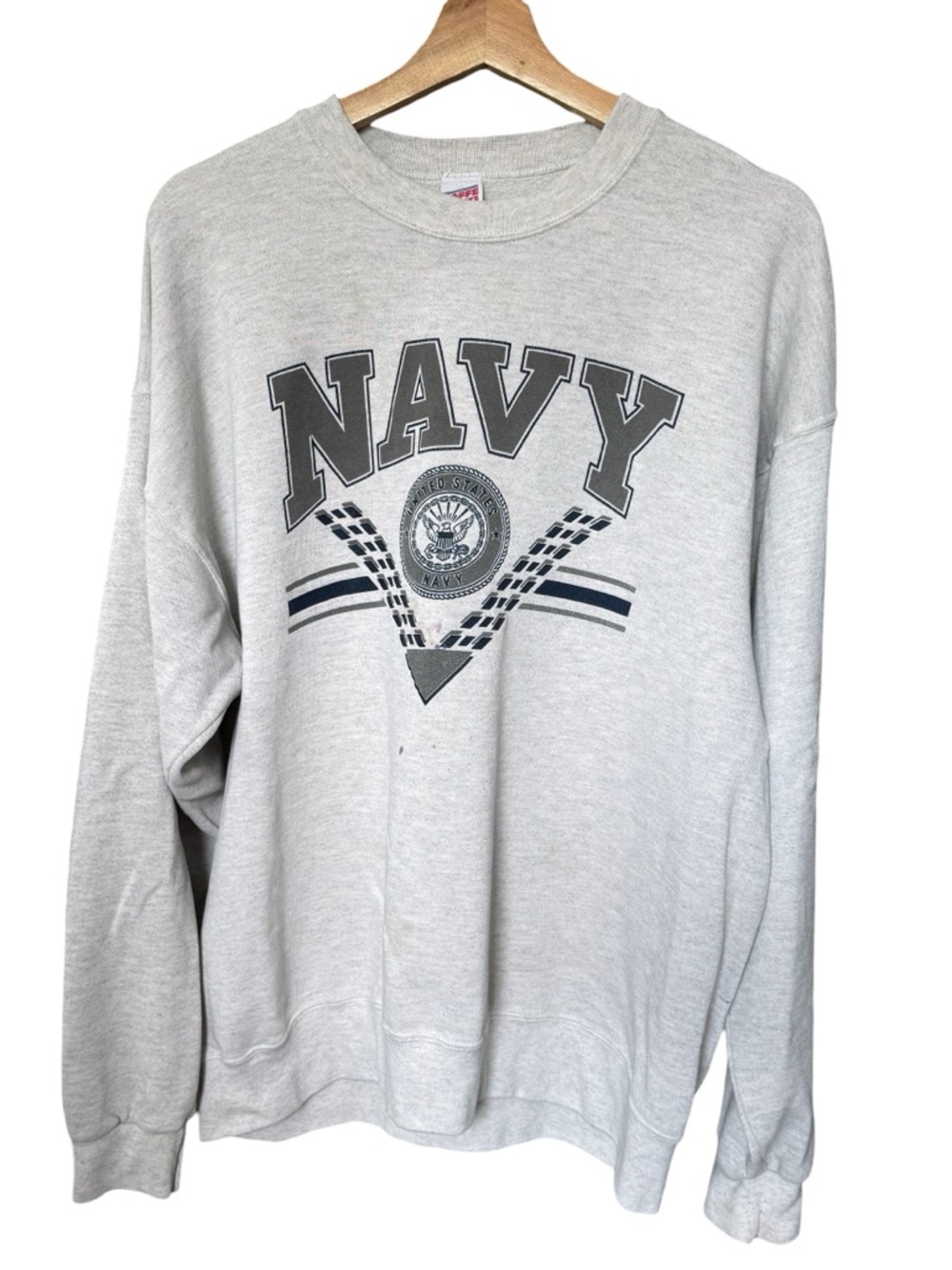 Vintage Soffe Sweats United States Navy Gray Pullover Crewneck Sweatshirt XL